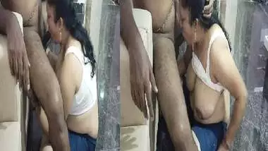 Son best friend gets blowjob from huge boobs mom